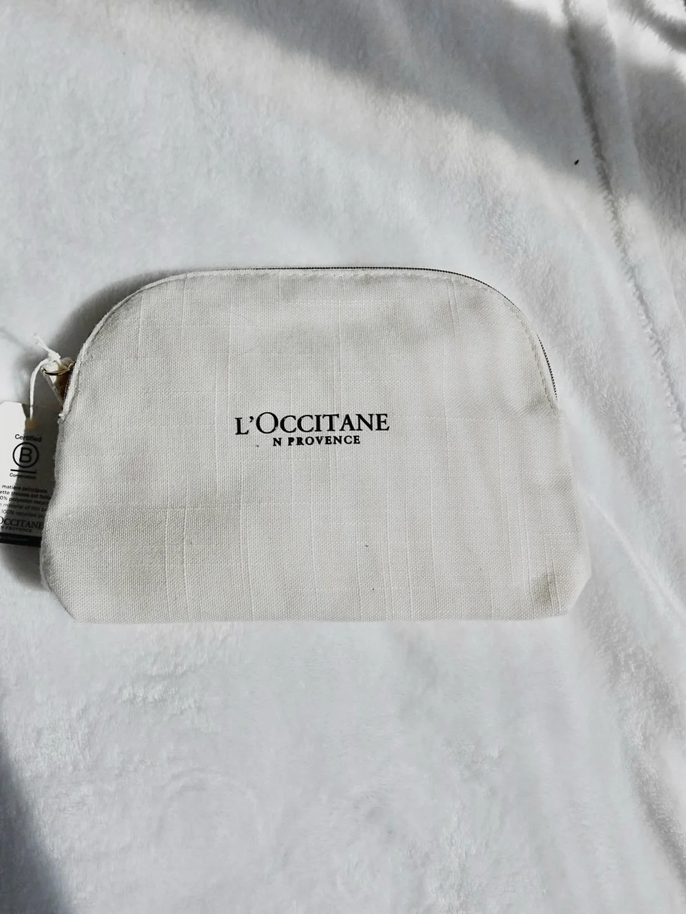 L'OCCITANE Cream Canvas Cosmetic Pouch - New